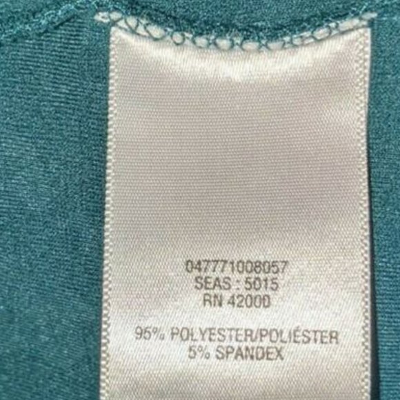 Jaclyn Smith Sz 1X Green Round Neck Embossed Textured Short Sleeve Tshirt - Picture 6 of 6